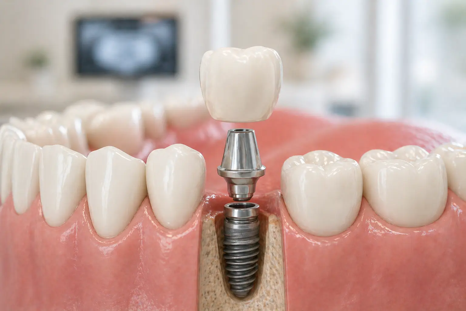 Premium dental implant treatment in progress